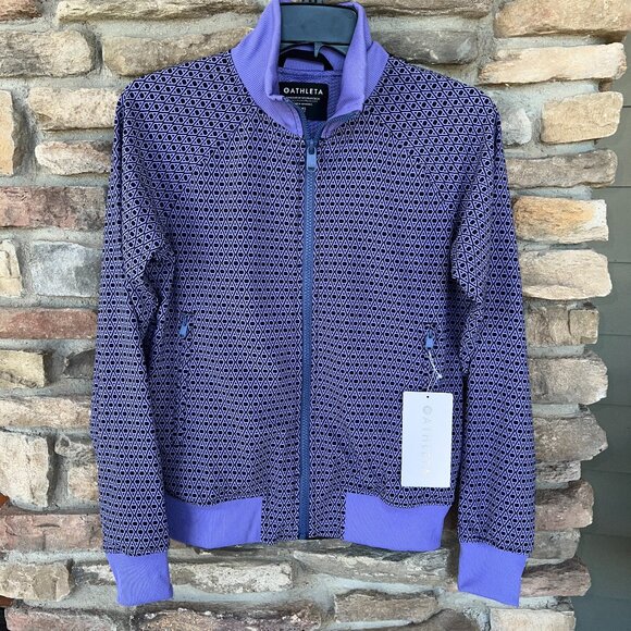 ATHLETA BROOKLYN BOMBER Women's Full Zip JACKET Purple Navy XL XXS NWT - Picture 1 of 3
